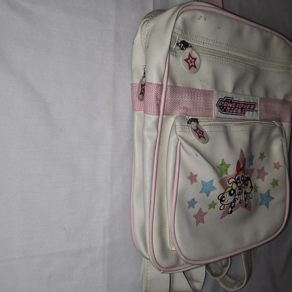 Vintage 2000 Rare Cartoon Network Powerpuff Girls Ivory Backpack